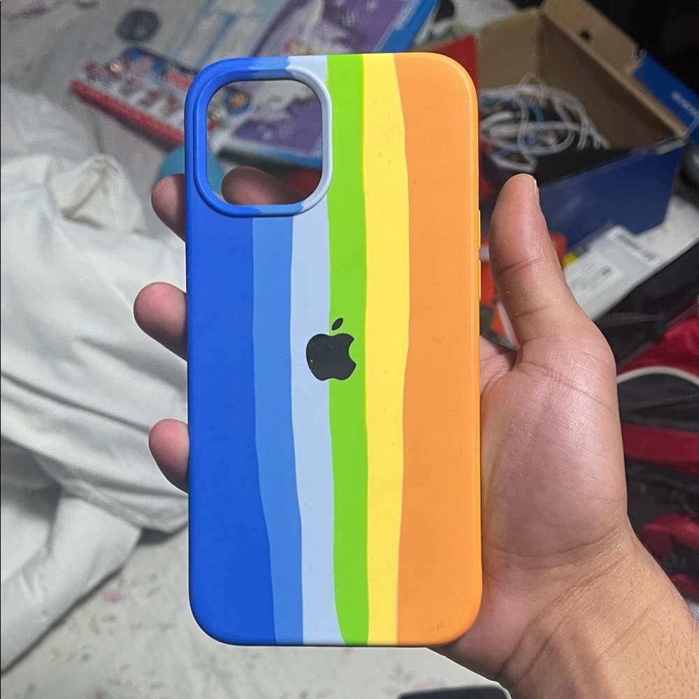Apple Blue and Orange Striped Phone Case iPhone 12 Pro Max gives good protection